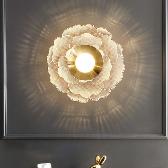 Light Pattern Round Iron Acrylic LED Wall Sconce Lamp