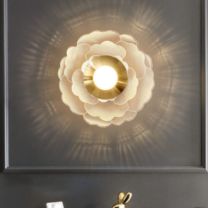 Light Pattern Round Iron Acrylic LED Wall Sconce Lamp
