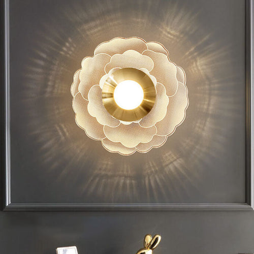 Light Pattern Round Iron Acrylic LED Wall Sconce Lamp