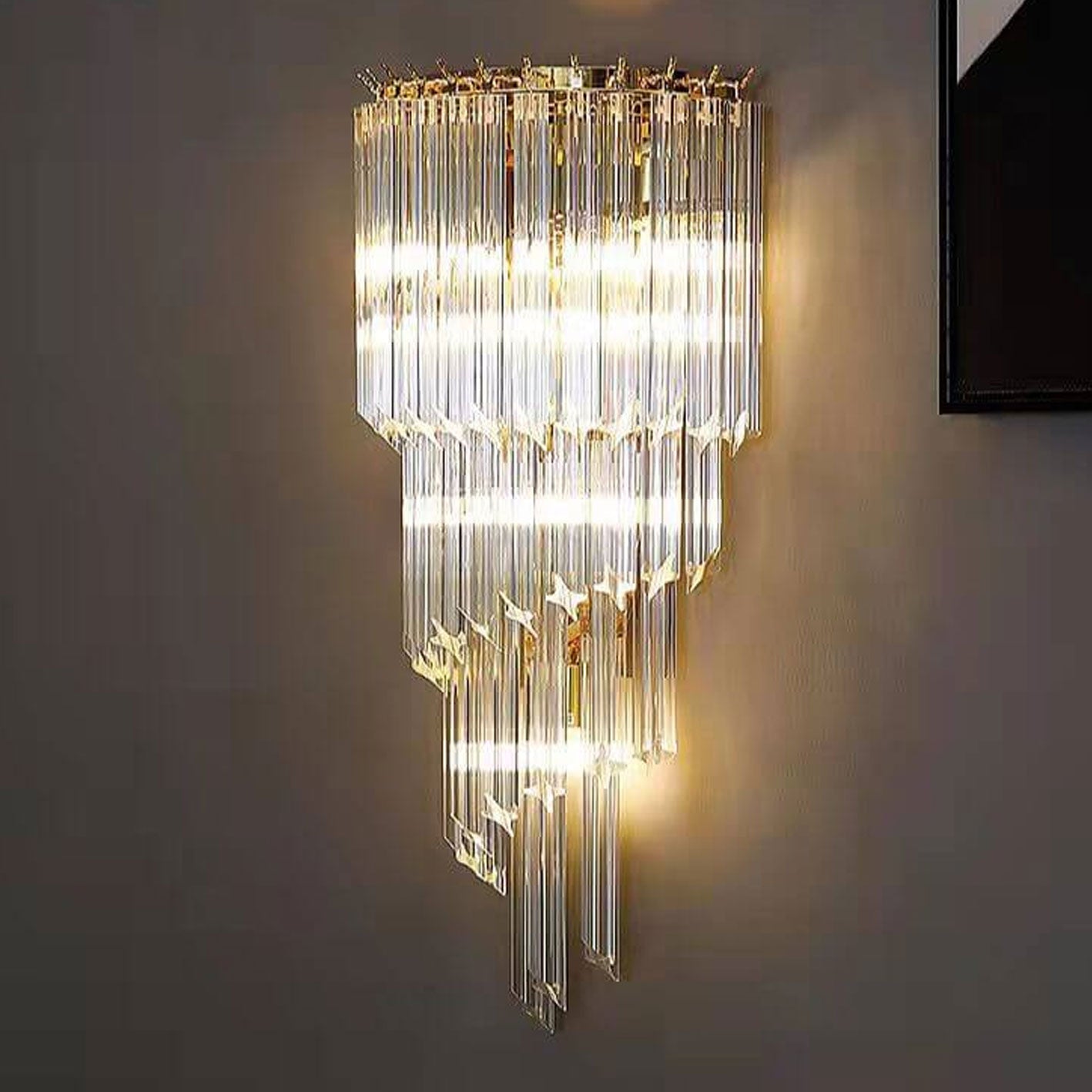 Modern Luxury Crystal Four Layers 4-Light Wall Sconce Lamp