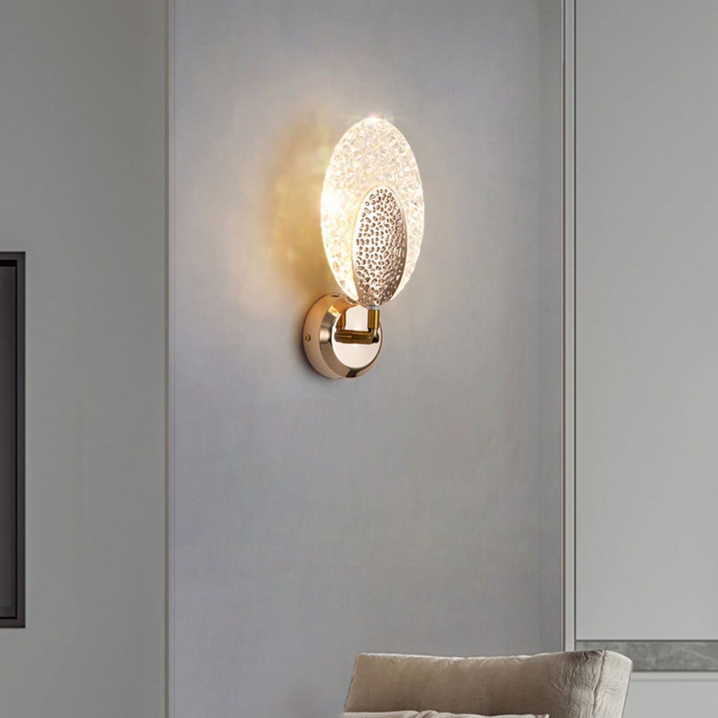 Rose Iron Circle Ring Acrylic Shade LED Wall Sconce Lamp