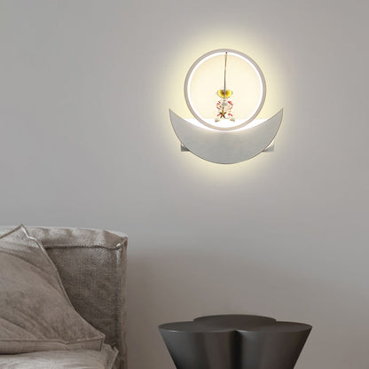 Resin Round Iron Aluminum Shade LED Kids Wall Sconce Lamp