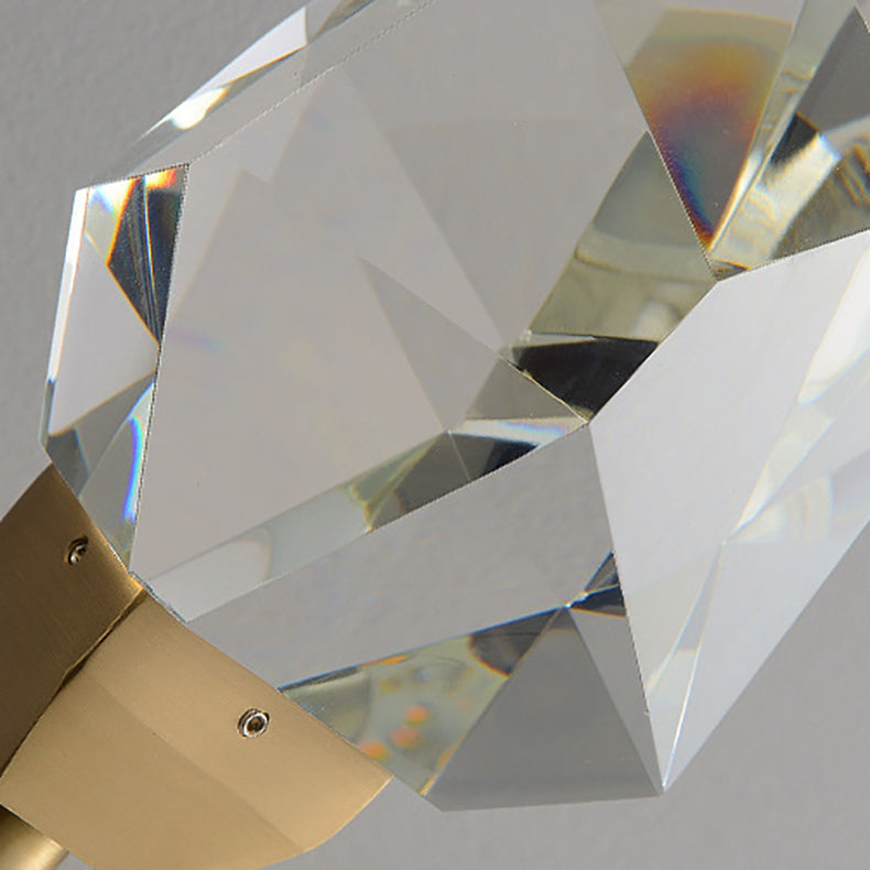 Copper Crystal Irregular Masonry 1-Light Wall Sconce Lamp