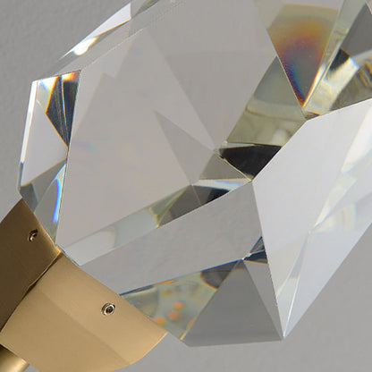 Copper Crystal Irregular Masonry 1-Light Wall Sconce Lamp