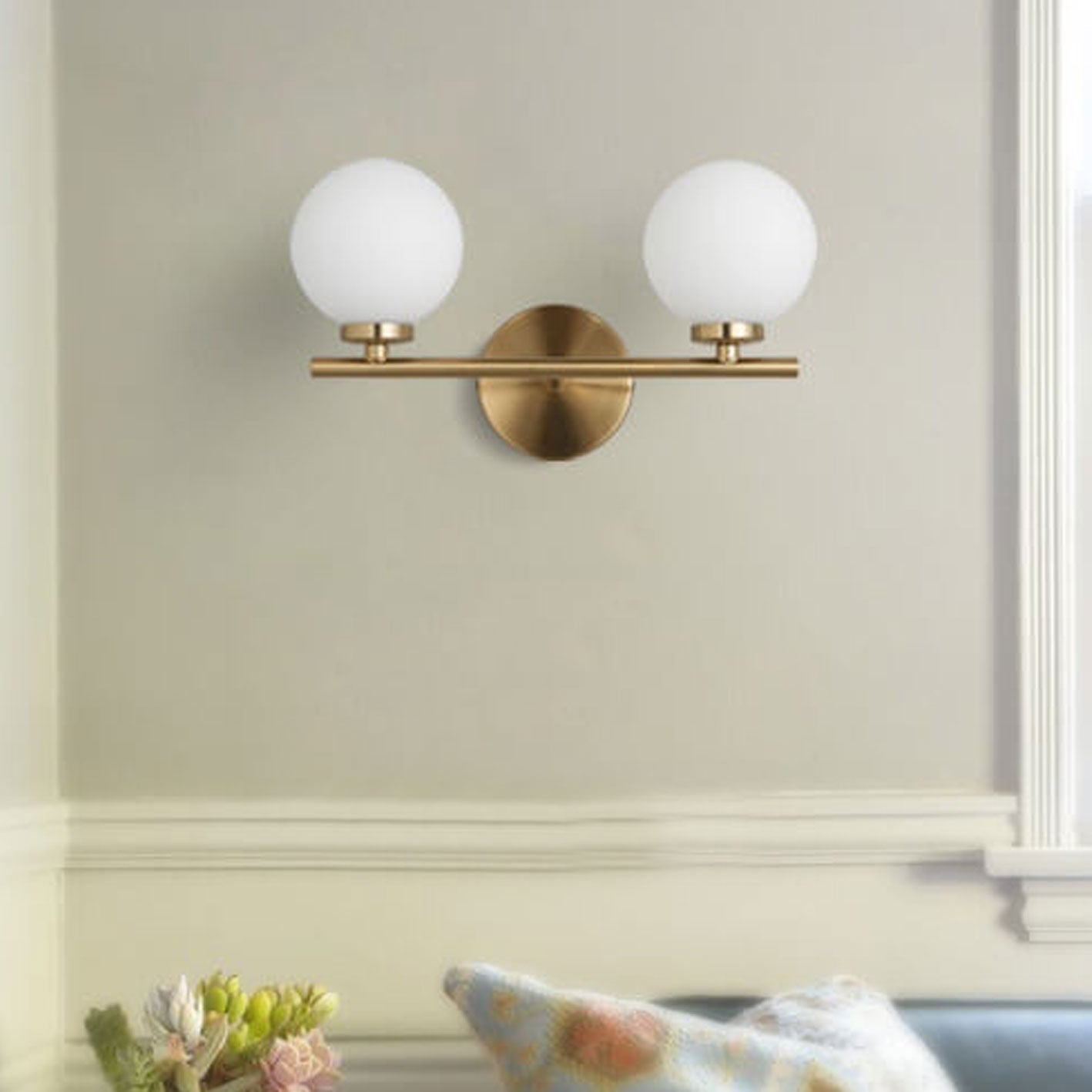 Milk Ball Metal Magic Bean 1/2/3 Light Wall Sconce Lamp