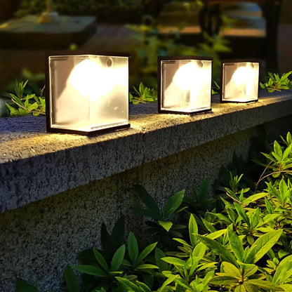 Solar Box Design LED Outdoor Decoration Wall Sconce Lamp