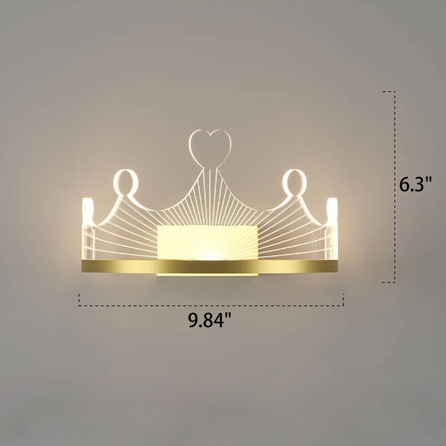 Light Luxury Crown Gold Iron Acrylic LED Wall Sconce Lamp
