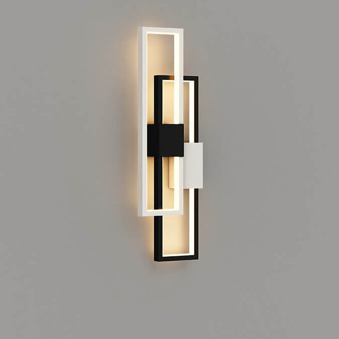 Minimalist Square Frame Iron Silicone LED Wall Sconce Lamp