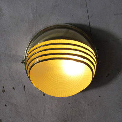 Glass Zinc Alloy Half Round 1-Light Wall Sconce Lamp
