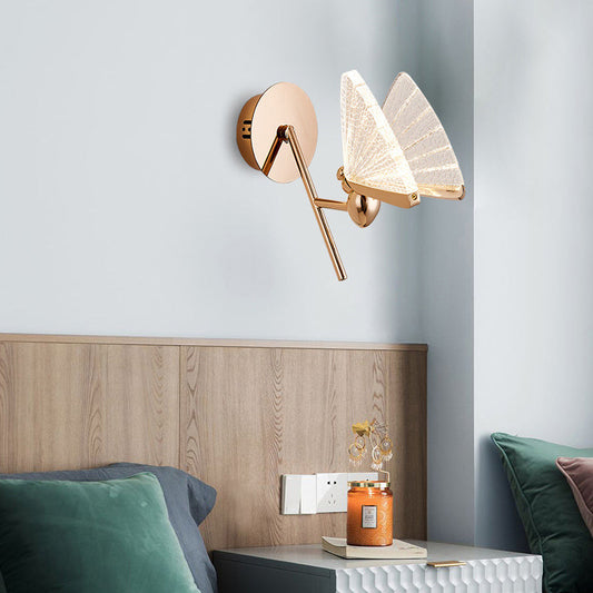 Deco Alloy Butterfly Shape Acrylic LED Wall Sconce Lamp