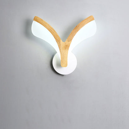 Japanese Curved Wood Acrylic LED Wall Sconce Lamp
