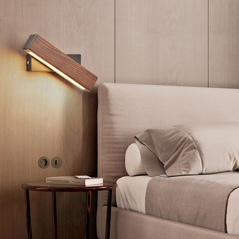 Scandinavian Solid Wood Iron LED Wall Sconce Lamp