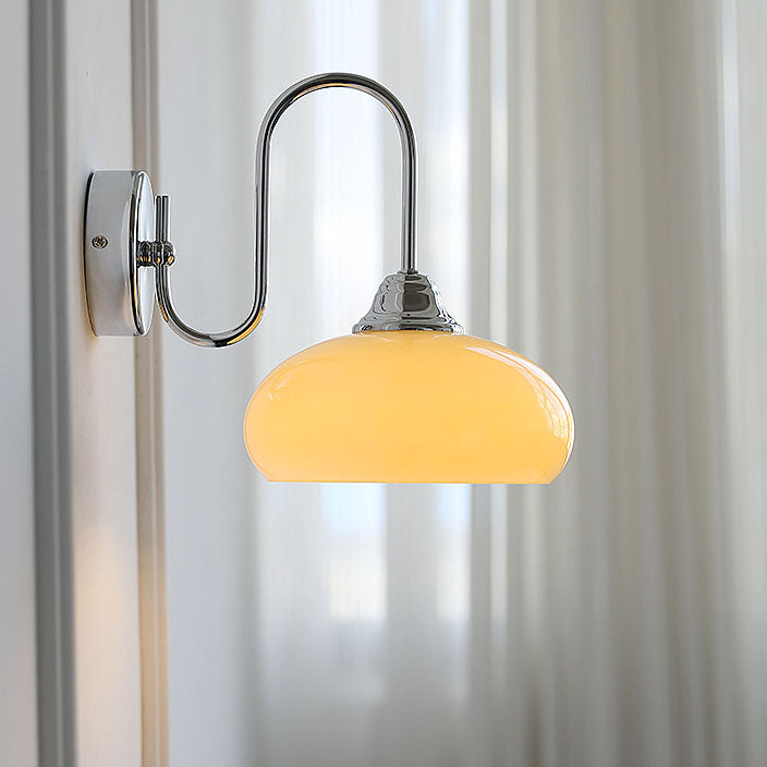 Nordic Round Dome Iron Glass 1-Light Wall Sconce Lamp