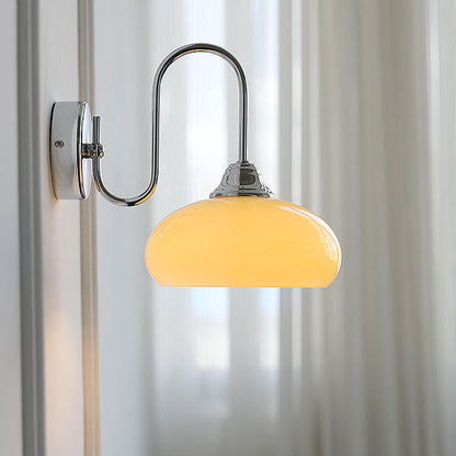 Nordic Round Dome Iron Glass 1-Light Wall Sconce Lamp