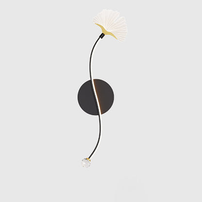 Iron Aluminum Acrylic Line Ginkgo Leaf LED Wall Sconce Lamp