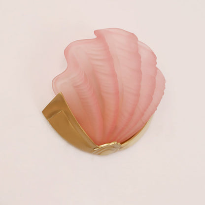 Modern Art Deco Shell Brass Glass 1-Light Wall Sconce Lamp