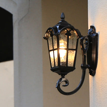 Waterproof Glass Cylinder Ripple 1-Light Wall Sconce Lamp