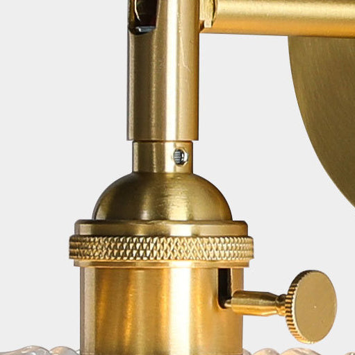 French Cylinder Ball Copper Glass 1-Light Wall Sconce Lamp