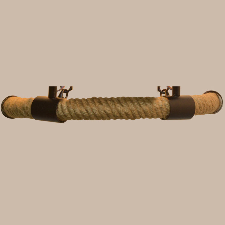 Farmhouse Hemp Rope Half Circle 2-Light Wall Sconce Lamp