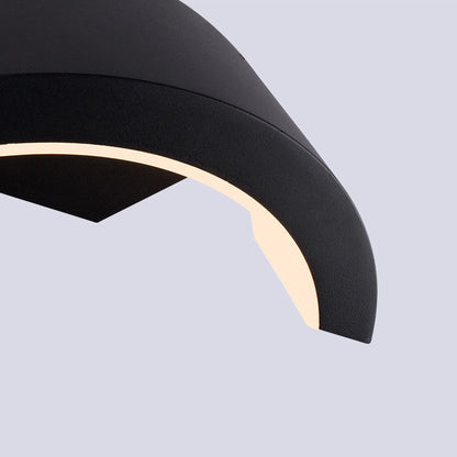 Waterproof Sensor Aluminum Moon Shape LED Wall Sconce Lamp