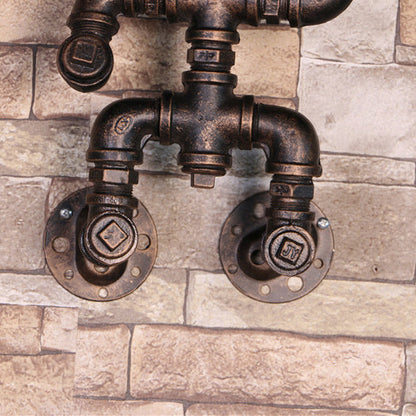 Industrial Dome Pipe Iron 1-Light Wall Sconce Lamp