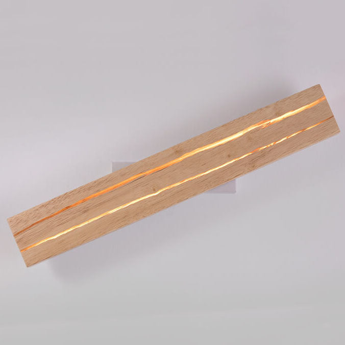 Creative Crackle Wood Rectangular LED Wall Sconce Lamp