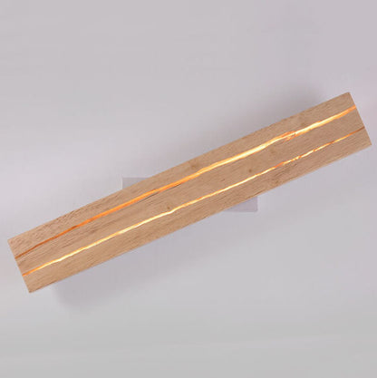 Creative Crackle Wood Rectangular LED Wall Sconce Lamp