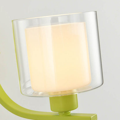 Deco Cylinder Cup Glass Metal 1-Light Wall Sconce Lamp