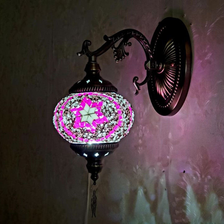 European Exotic Cracked Glass 1-Light Wall Sconce Lamp