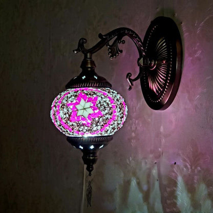 European Exotic Cracked Glass 1-Light Wall Sconce Lamp