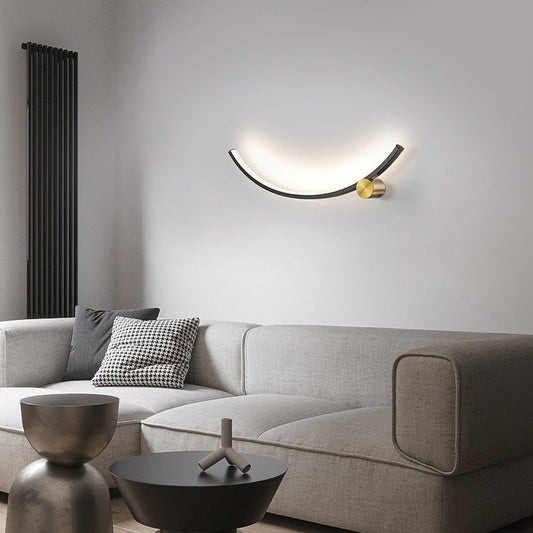 Minimalist Arc Aluminum Strip Acrylic LED Wall Sconce Lamp