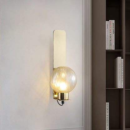 Scandinavian Stainless Steel Glass 1-Light Wall Sconce Lamp