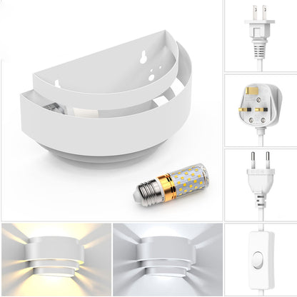 European Solid Color Half-circle Iron LED Wall Sconce Lamp