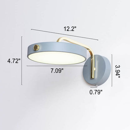Macaron Color Round Head Iron Acrylic LED Wall Sconce Lamp