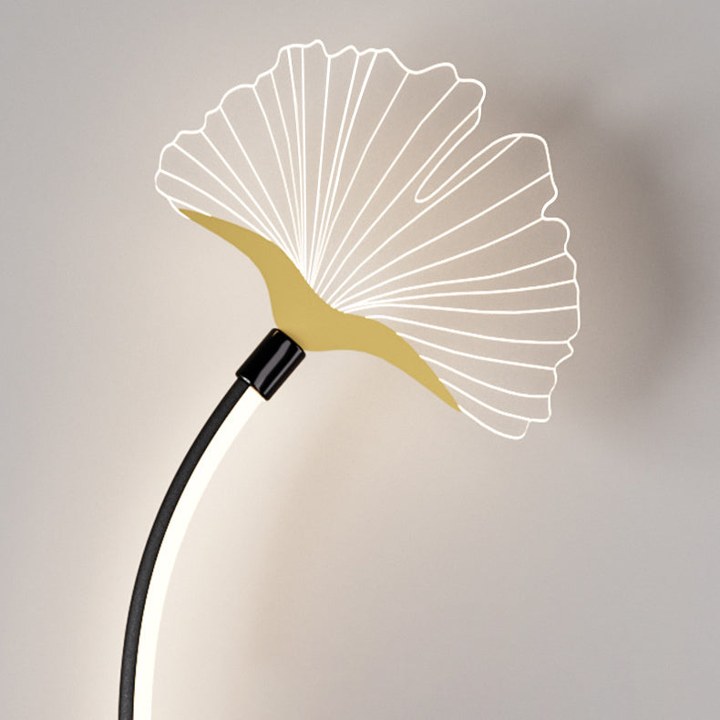 Iron Aluminum Acrylic Line Ginkgo Leaf LED Wall Sconce Lamp