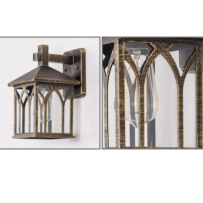 Waterproof Aluminum Glass Cubic 1-Light Wall Sconce Lamp