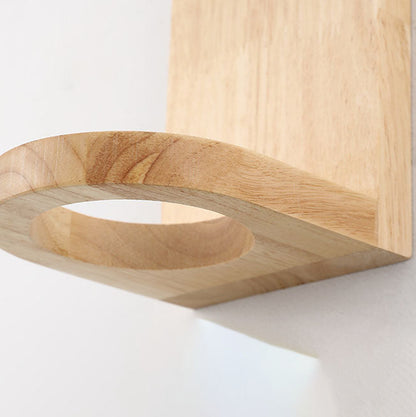 Glass Wood Planet Log Base Plant 1-Light Wall Sconce Lamp