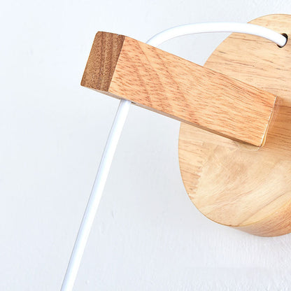 Minimalist Long Strip Rubber Wood LED Wall Sconce Lamp