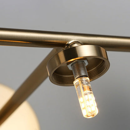 Mid-Century Iron Glass Ball 1/2/3-Light Wall Sconce Lamp