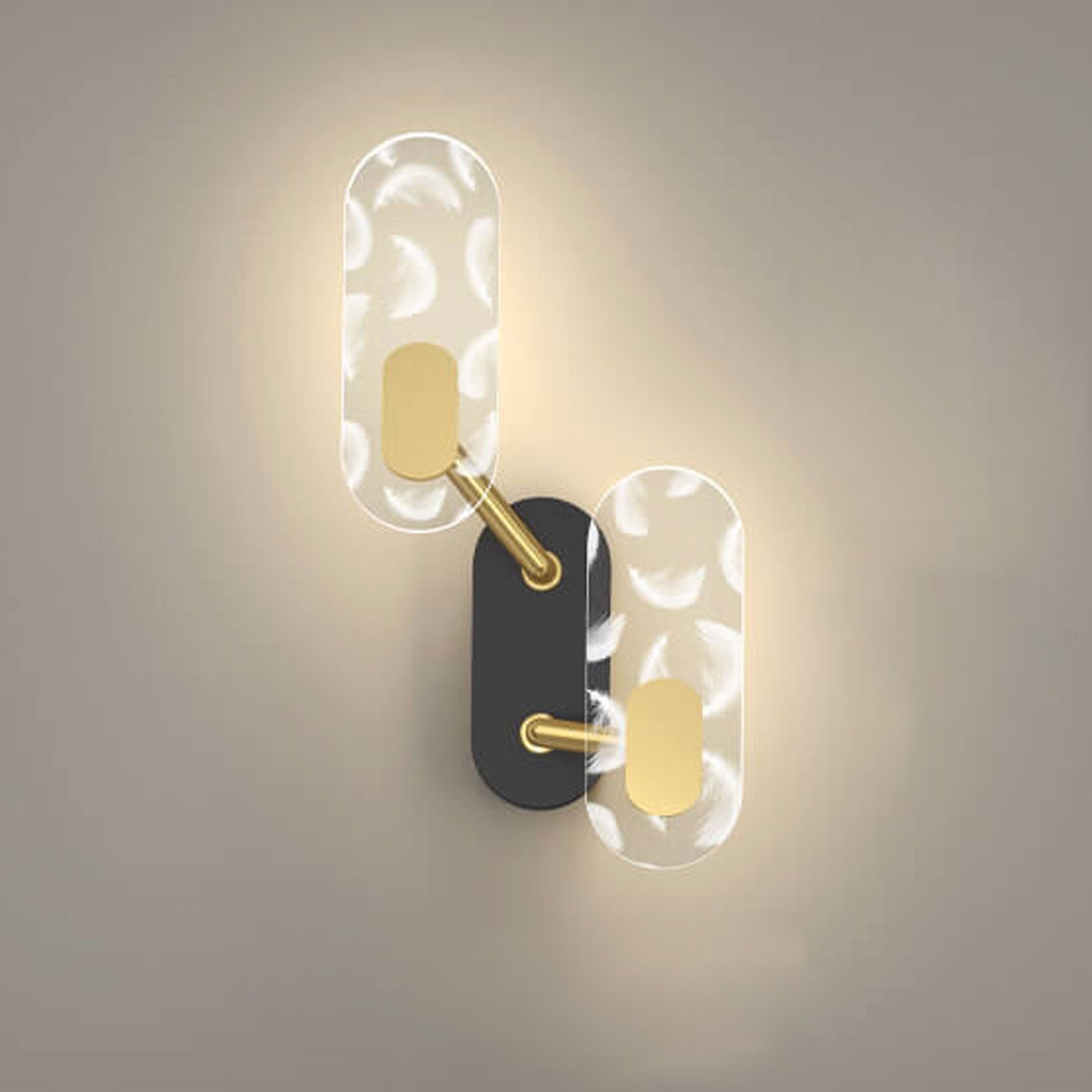 Creative Acrylic Ring Black Gold LED Wall Sconce Lamp