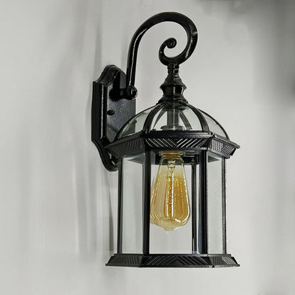 Waterproof Glass Hexagonal Prism 1-Light Wall Sconce Lamp