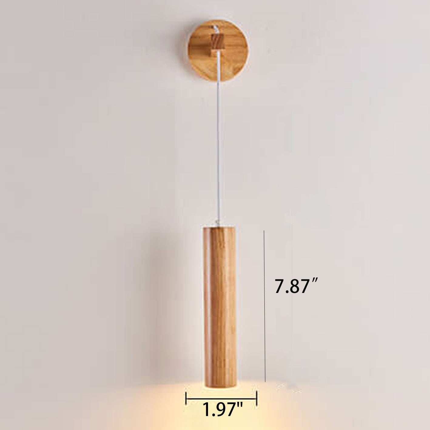 Minimalist Solid Wood Cylinder Column LED Wall Sconce Lamp