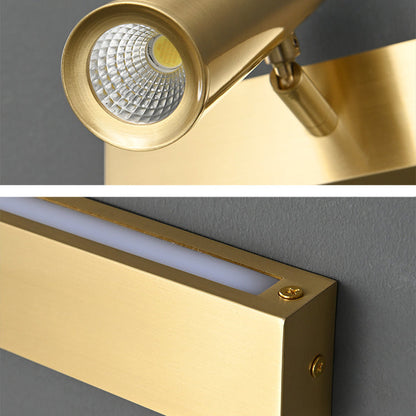 Luxury Rectangle Cylinder Full Copper LED Wall Sconce Lamp