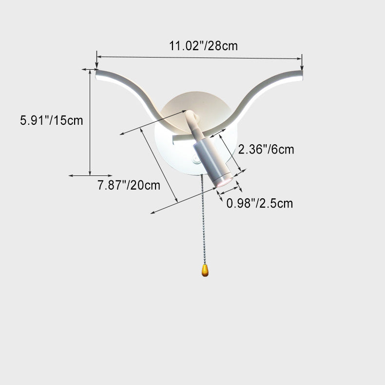Triangle Iron PC LED Wall Sconce Lamp With Spotlight