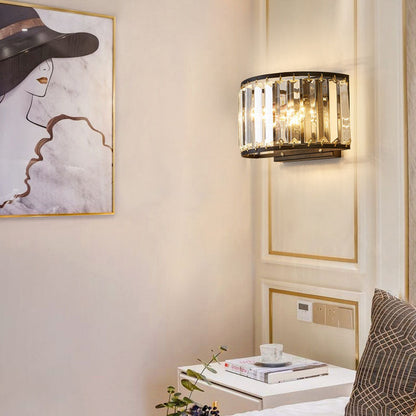 Light Minimalist Iron Crystal 2-Light Wall Sconce Lamp