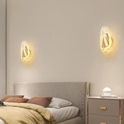 Creative Irregular Oval Iron Crystal LED Wall Sconce Lamp