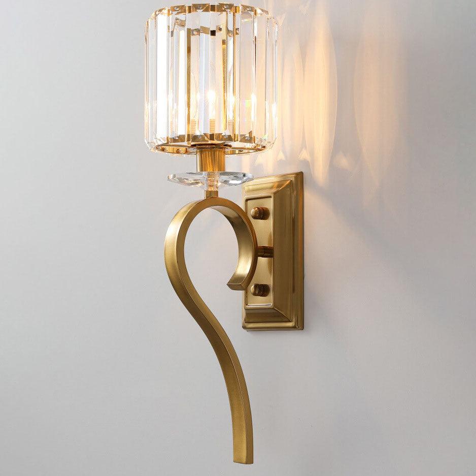 European Light Hardware Glass 1-Light Wall Sconce Lamp