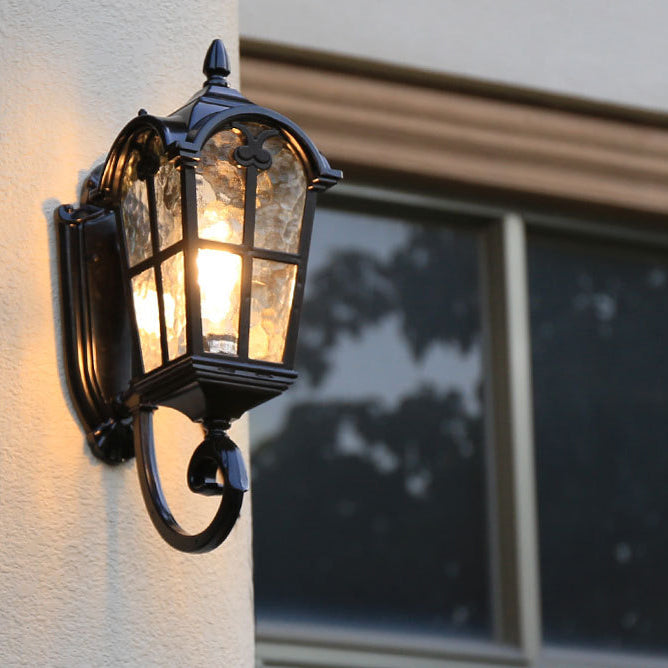 Waterproof Glass Cylinder Ripple 1-Light Wall Sconce Lamp