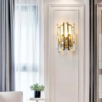 Stainless Multiple Rectangular 1/2 Light Wall Sconce Lamp