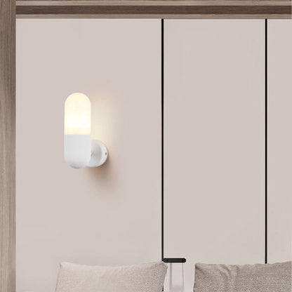 Round Column Aluminum Acrylic 1-Light Wall Sconce Lamp